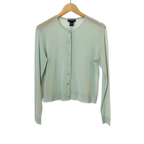 Vintage Tops - Vintage Y2k The Limited Mint Green Sheer Button Down Cardigan Medium